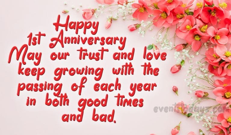 Happy 1st Anniversary Wishes, Quotes & Messages With Images